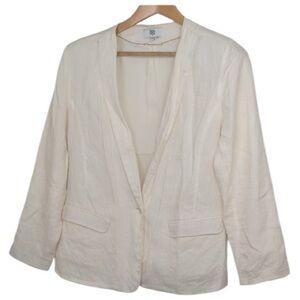 Noa Noa | Women's Cream Linen Blazer | Size L